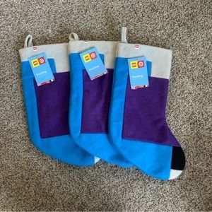 New Lego Collection X Target Xmas Stocking -Purple/Blue Felt 20” 3 available